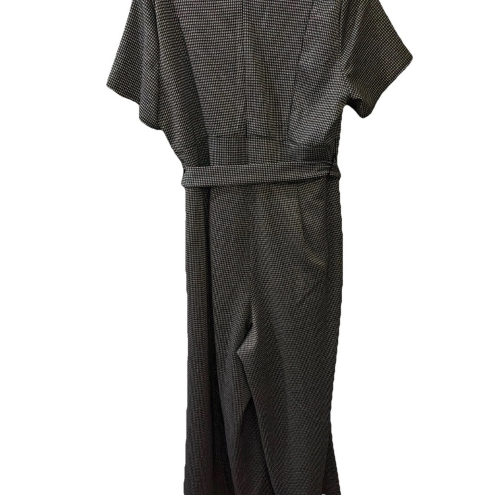 Lane Bryant Black and Shimmery Silver Dressy Holiday Jumpsuit wide legs - Picture 2 of 10